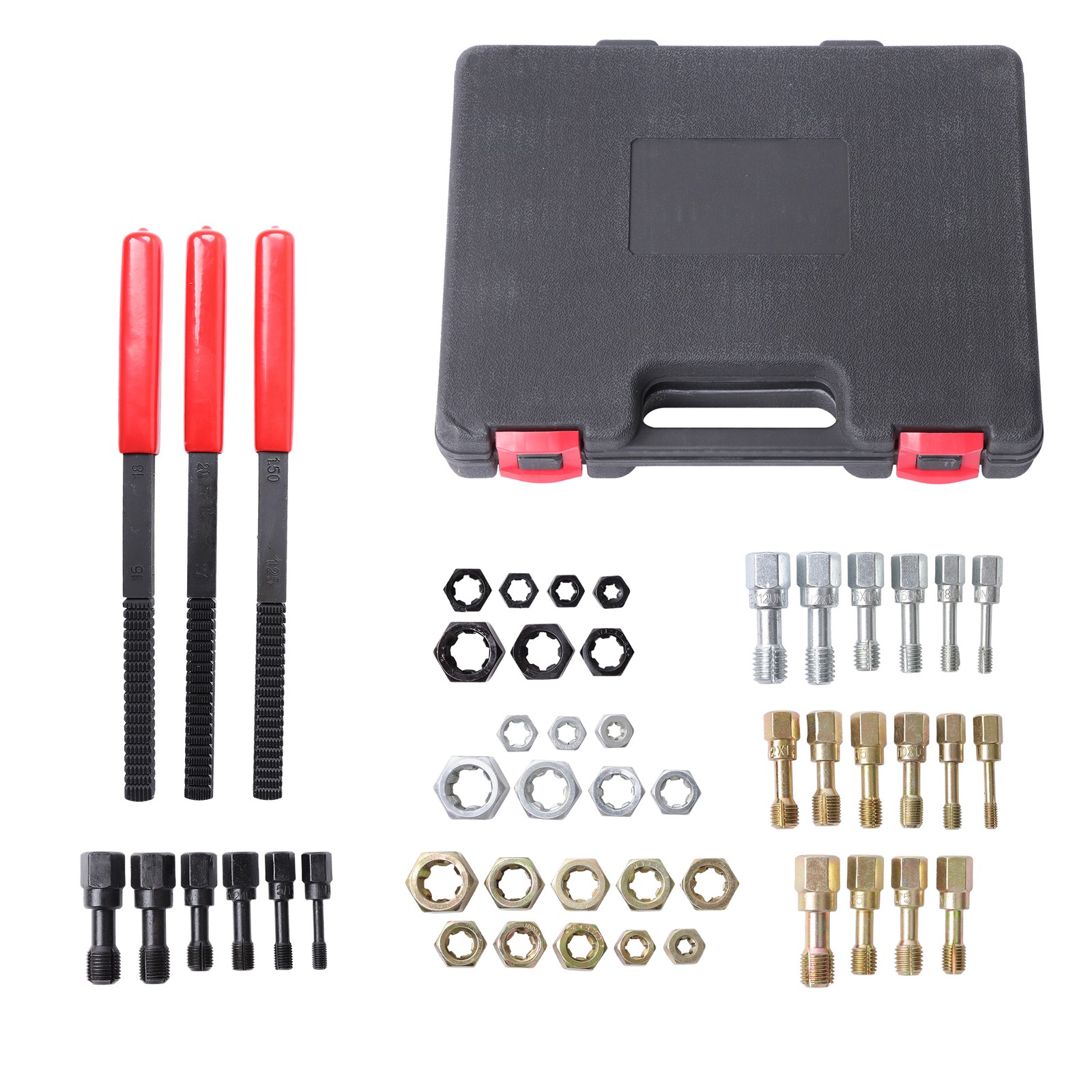 49Pcs Thread Repair Tool Set UNC UNF Metric Thread Restorer Tool Rethreading