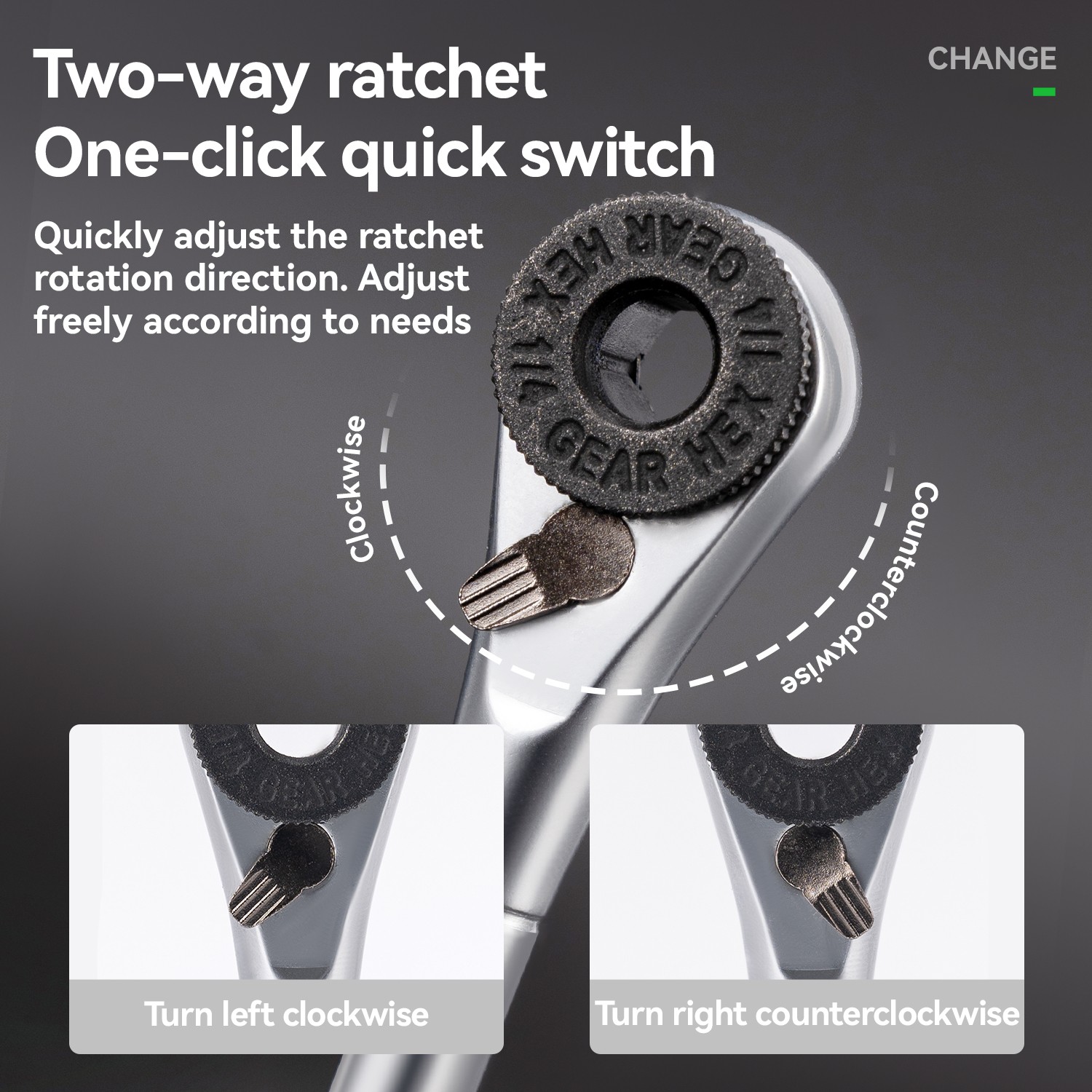 ROCKBROS Two-way Ratchet Wrench Portable Tool Set Magnetic Quick Release+8 Bits