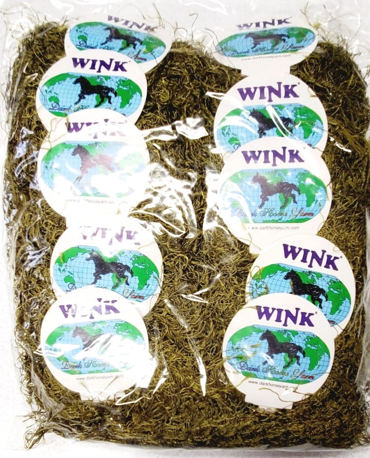 Lot of 10 Balls MOSS Dark Horse Wink Eyelash Yarn NIP Lot of 10