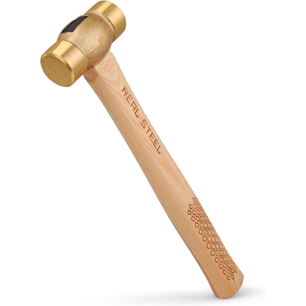 20oz Drop Forged Brass Non-Spark Hammer Hickory Wood Handle