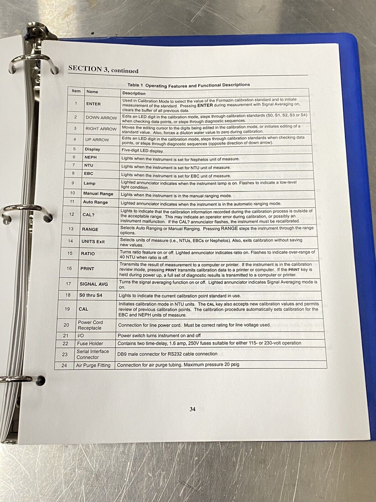 Hach 2100N Lab Turbidimeter - Users Manual / Instructions