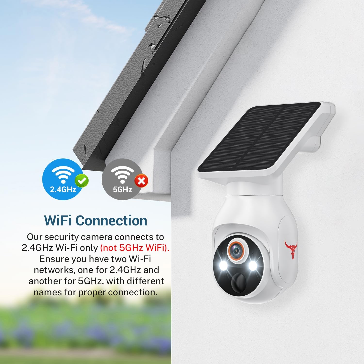 Cámara de seguridad inalámbrica 1080P con panel solar e inteligencia artificial
