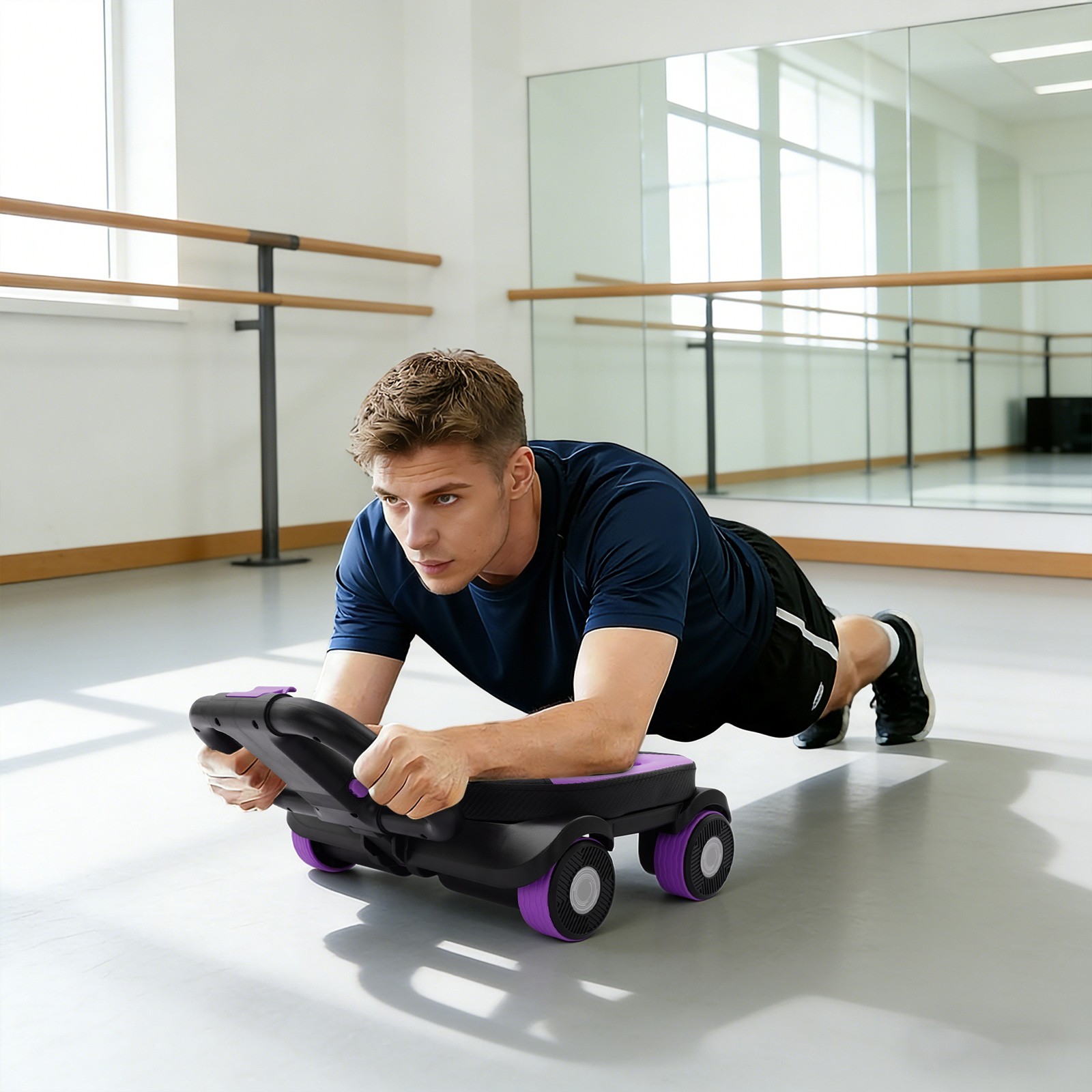 AB Roller Wheel Four-Wheel Elbow Support Abdominal Roller Abdominal Roller 150kg