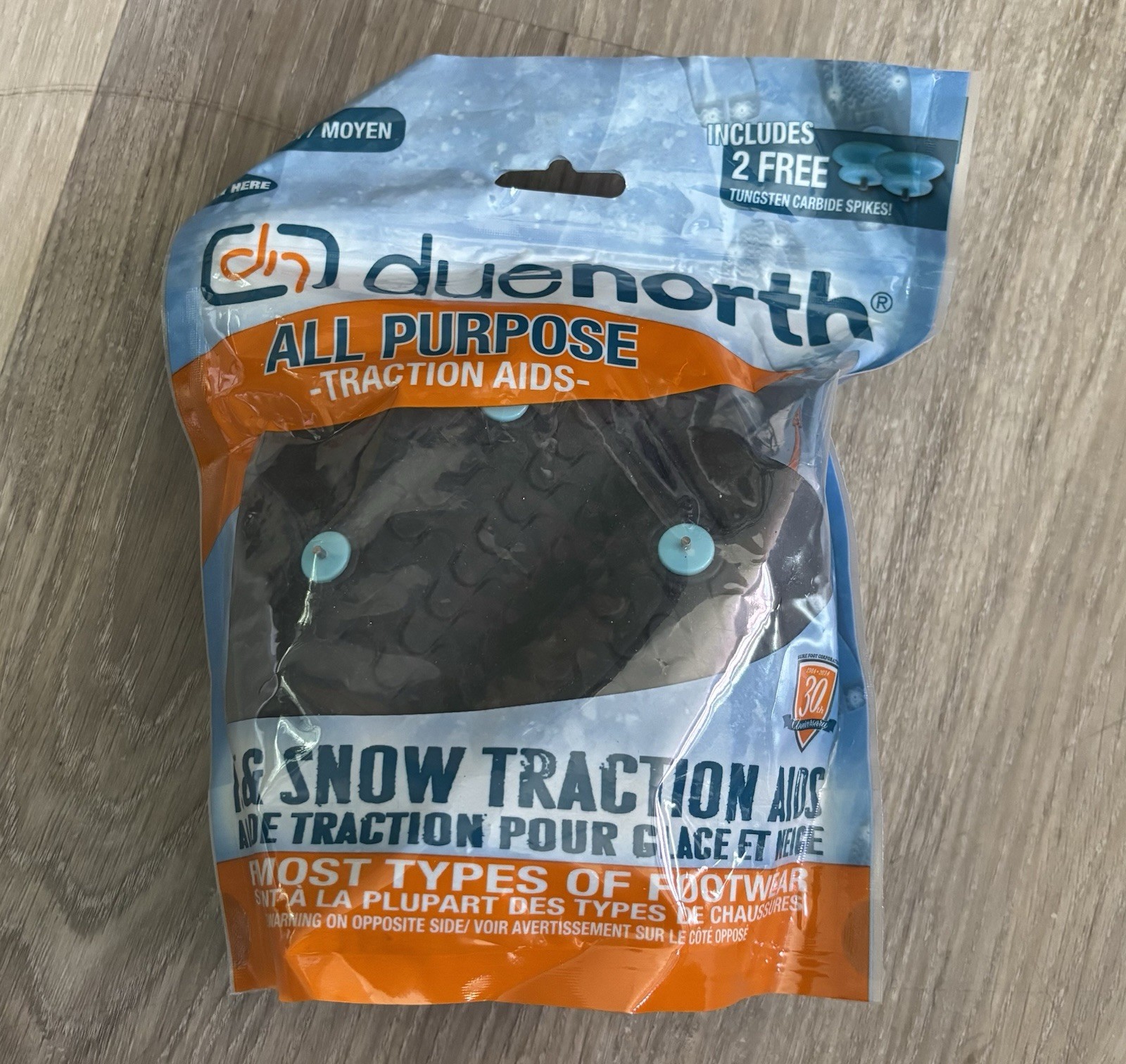 Due North Traction Aid Shoe Ice and Snow Grips, Black
