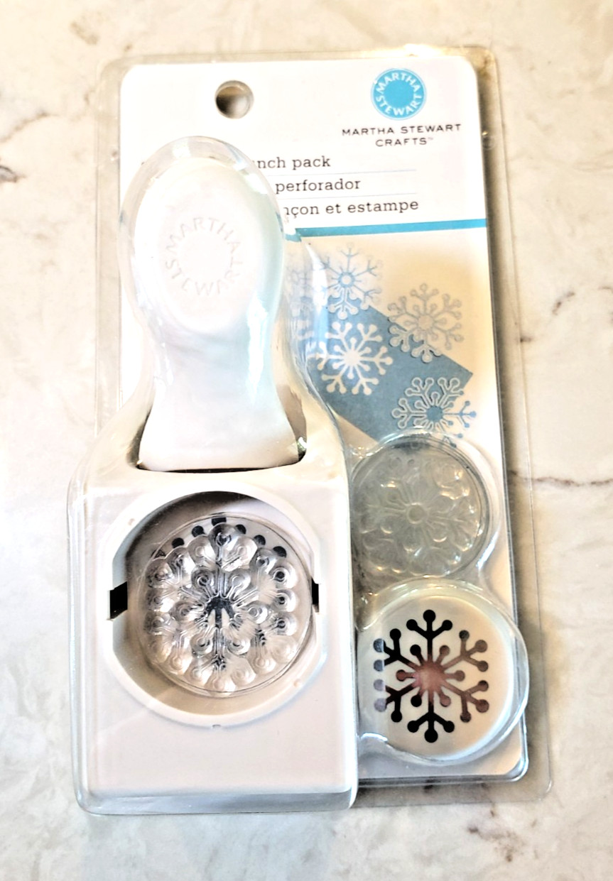 Martha Stewart Crafts Snowflake Stamp & Punch Pack Winter Scrapbooking Rare NIP