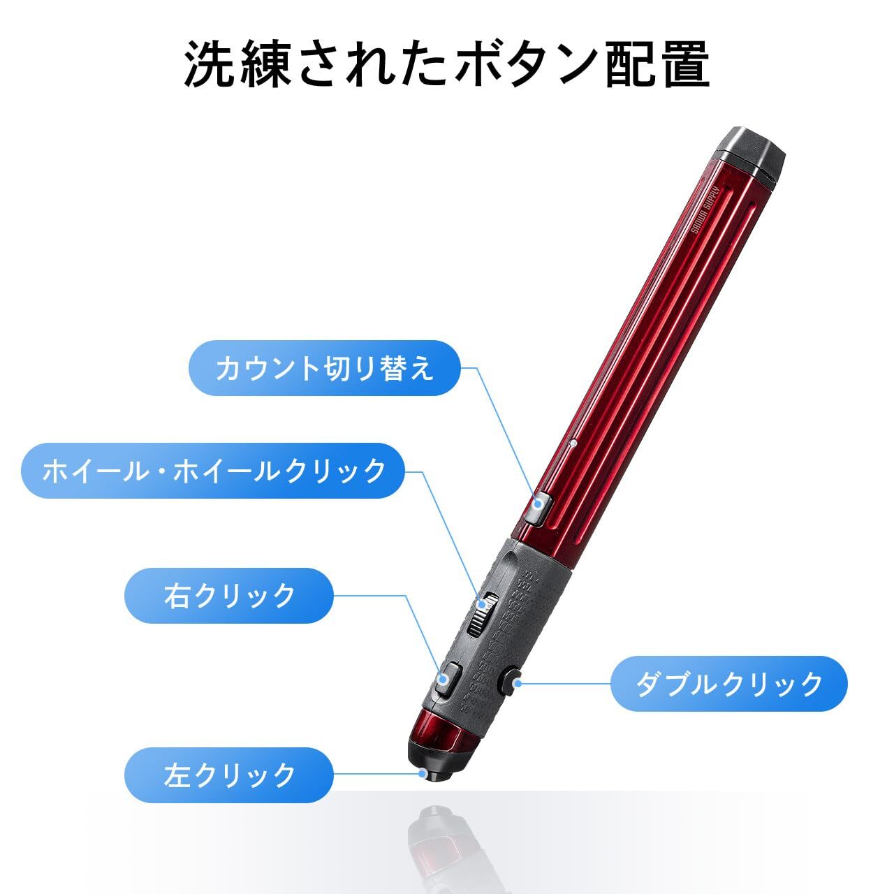 Pen-shaped mouse Bluetooth/USB-A/USB-C wireless connection rechargeable with sto