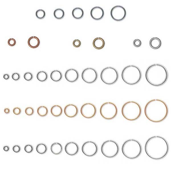 Lot 100 Round 18 Gauge 1.02mm Open Ring Jumprings Plated Brass Metal Small - Big