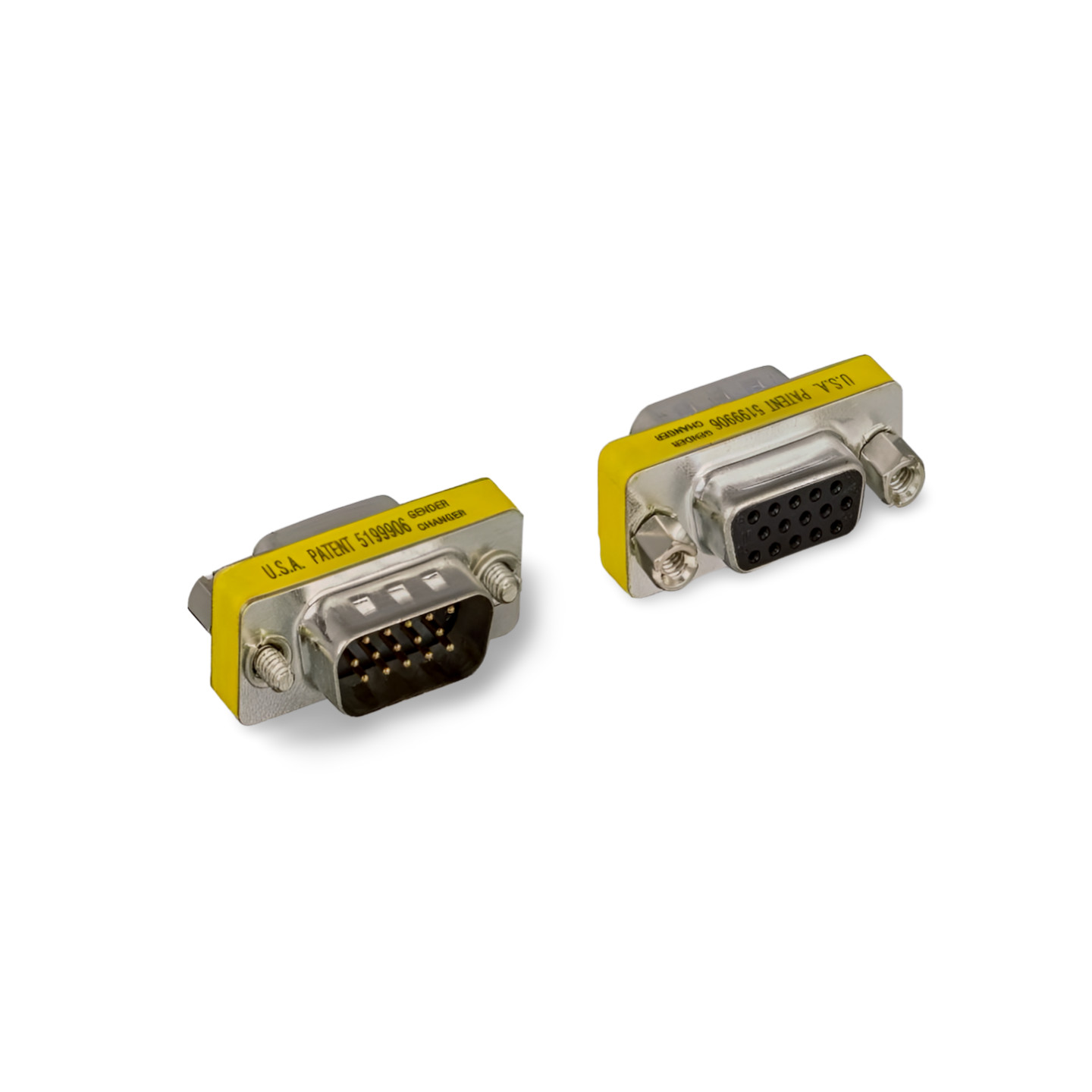 HD15 Female to Male Slimline SVGA VGA Port Protector - Silver