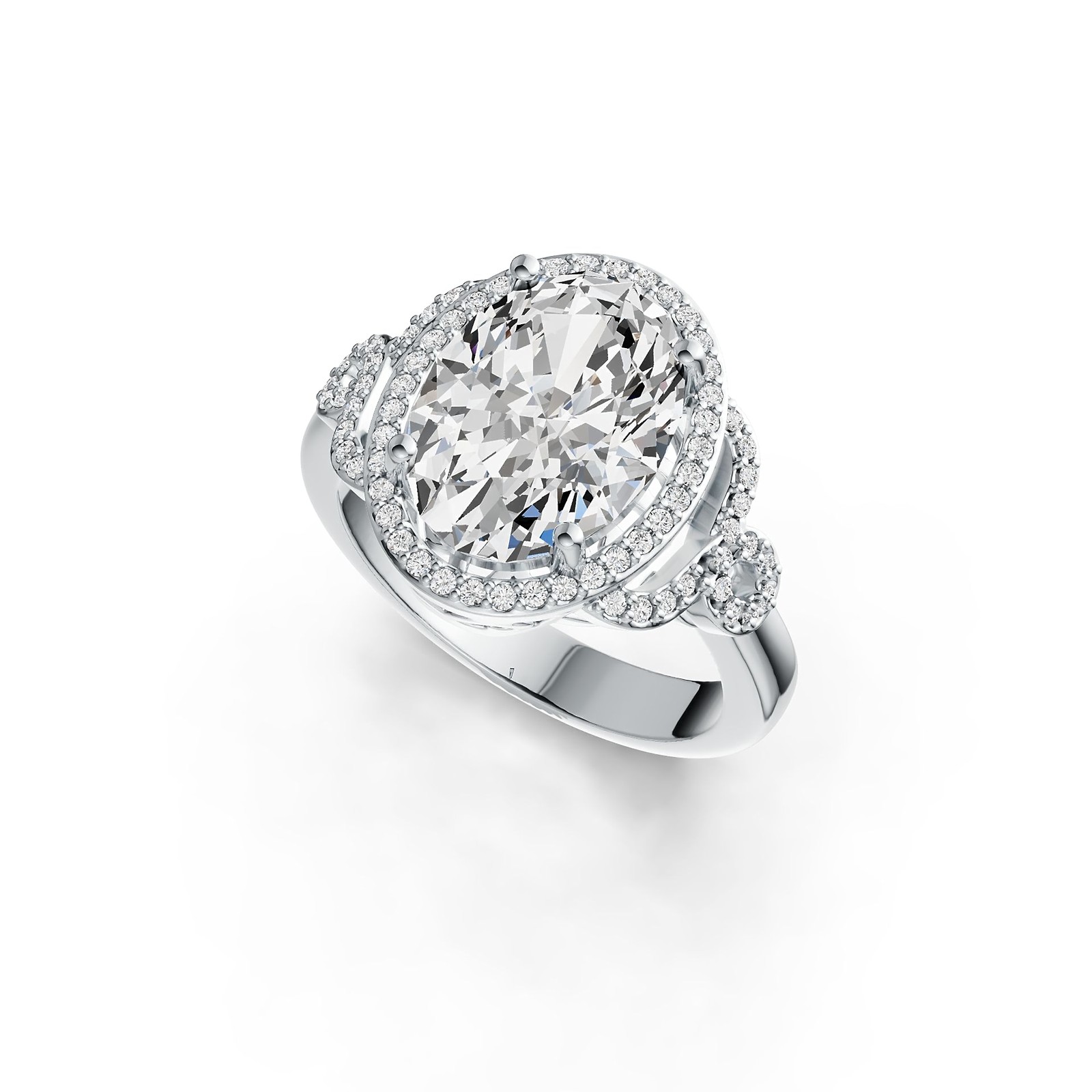 Sterling Silver Semi Mount Ring Setting Oval OV 14X10mm Halo