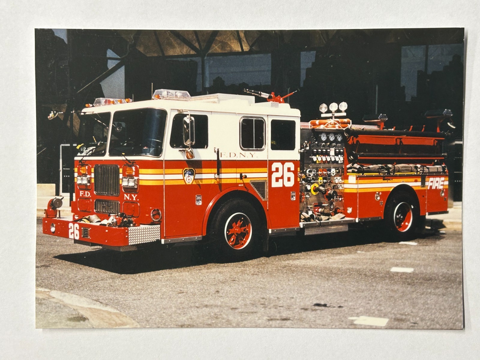 FDNY Engine 26 1994 Seagrave pumper Fire Apparatus Print A62