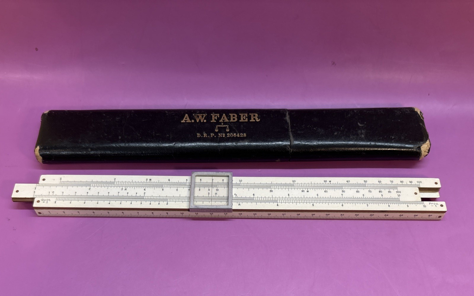 Vintage Rare A.W. FABER “CASTELL” 367 Slide Rule D.R.PAT. 206428 Germany 1930’s