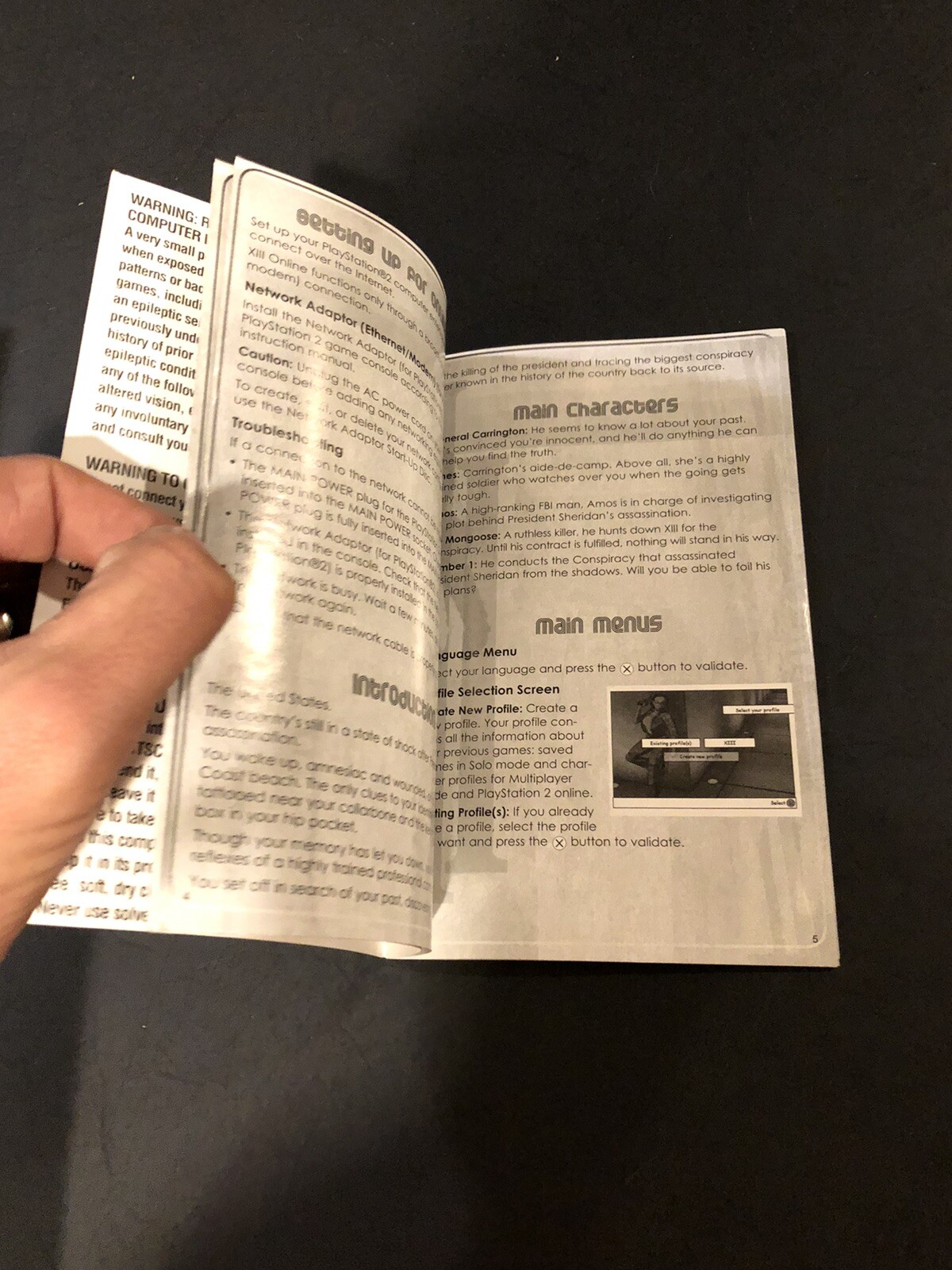 Thirteen ps2 Manual Only
