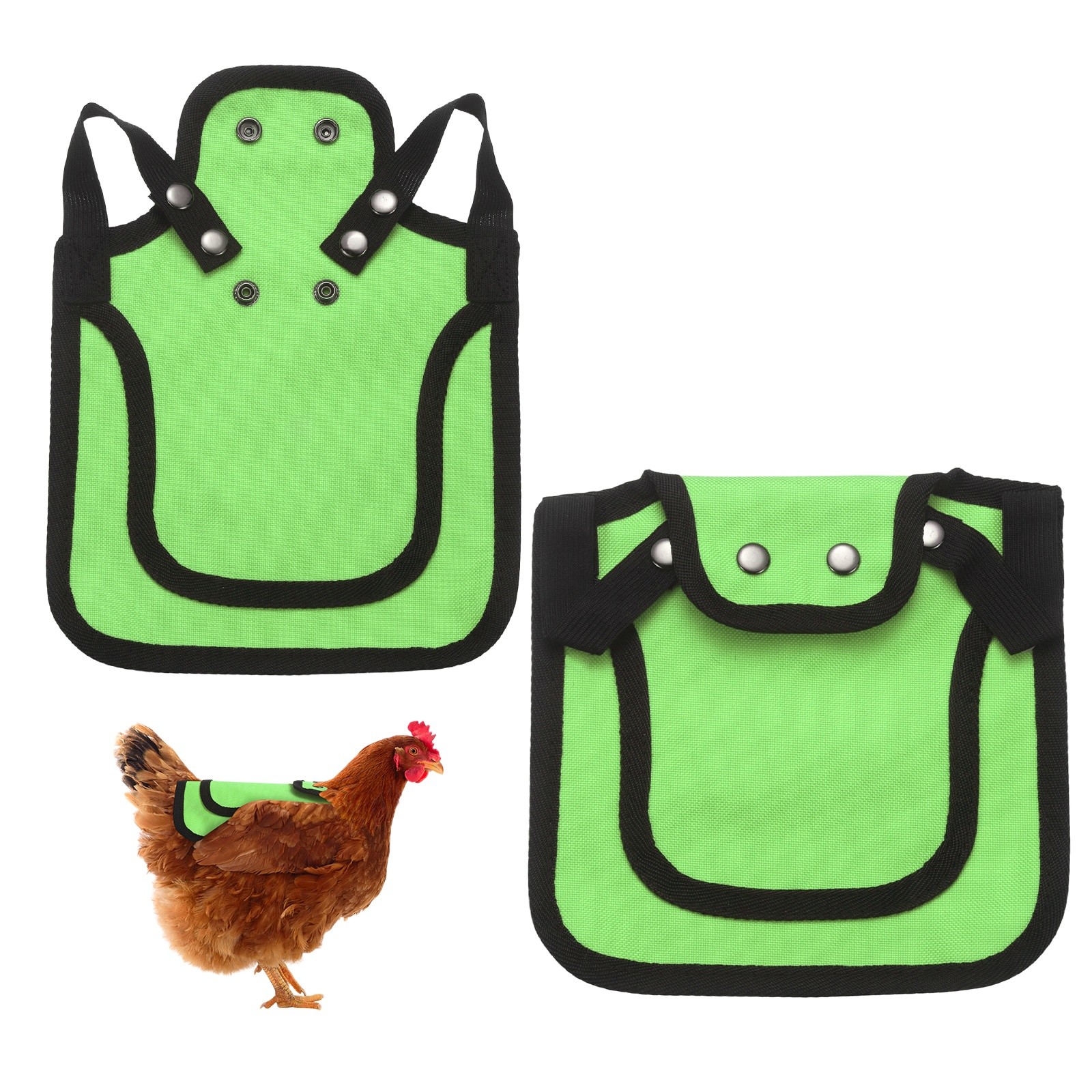 2-Pack Chicken Saddle with Adjustable Strap for Hens [Neon Green]