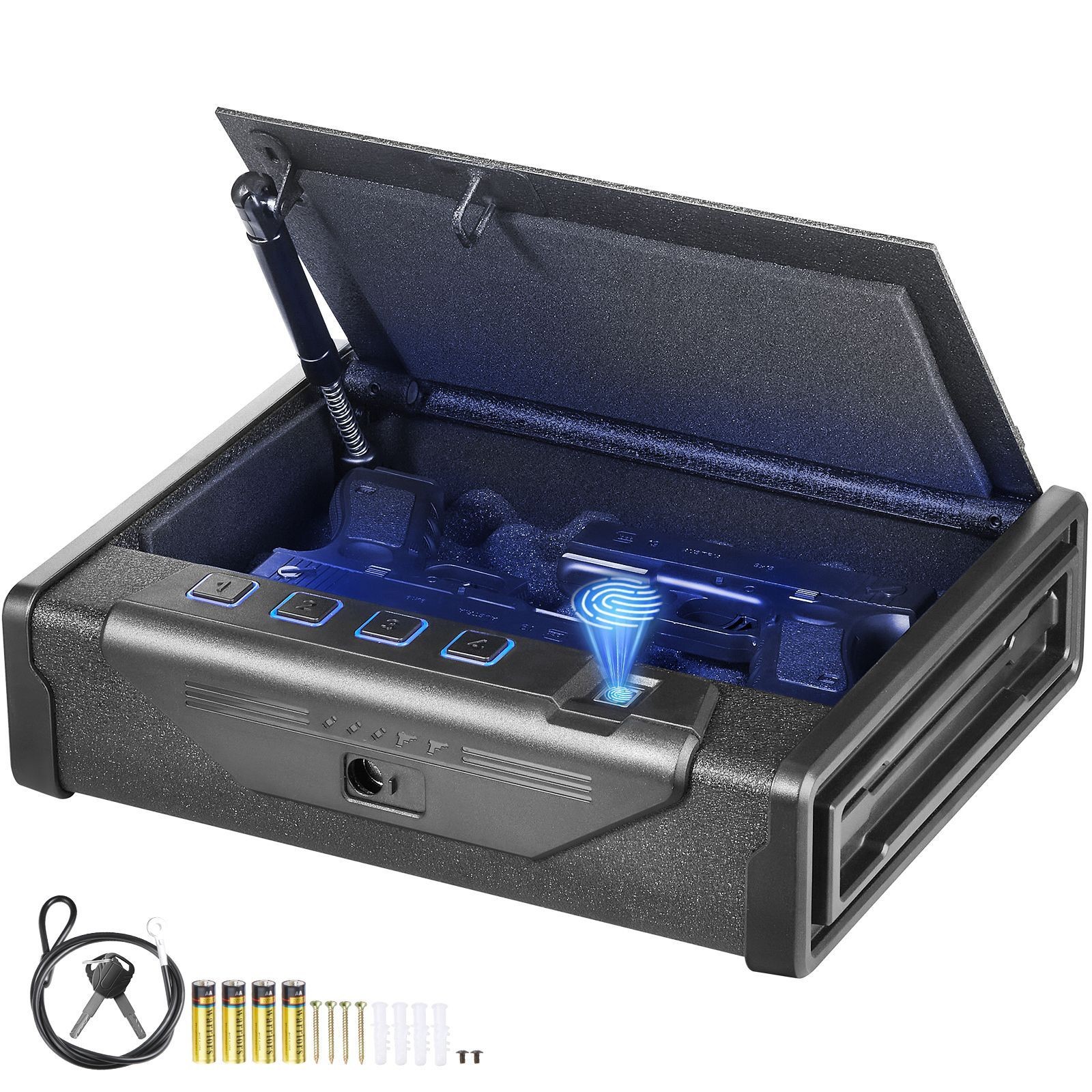 Gun Safe for Pistols, Biometric Gun Safe with Three Quick Access Ways of