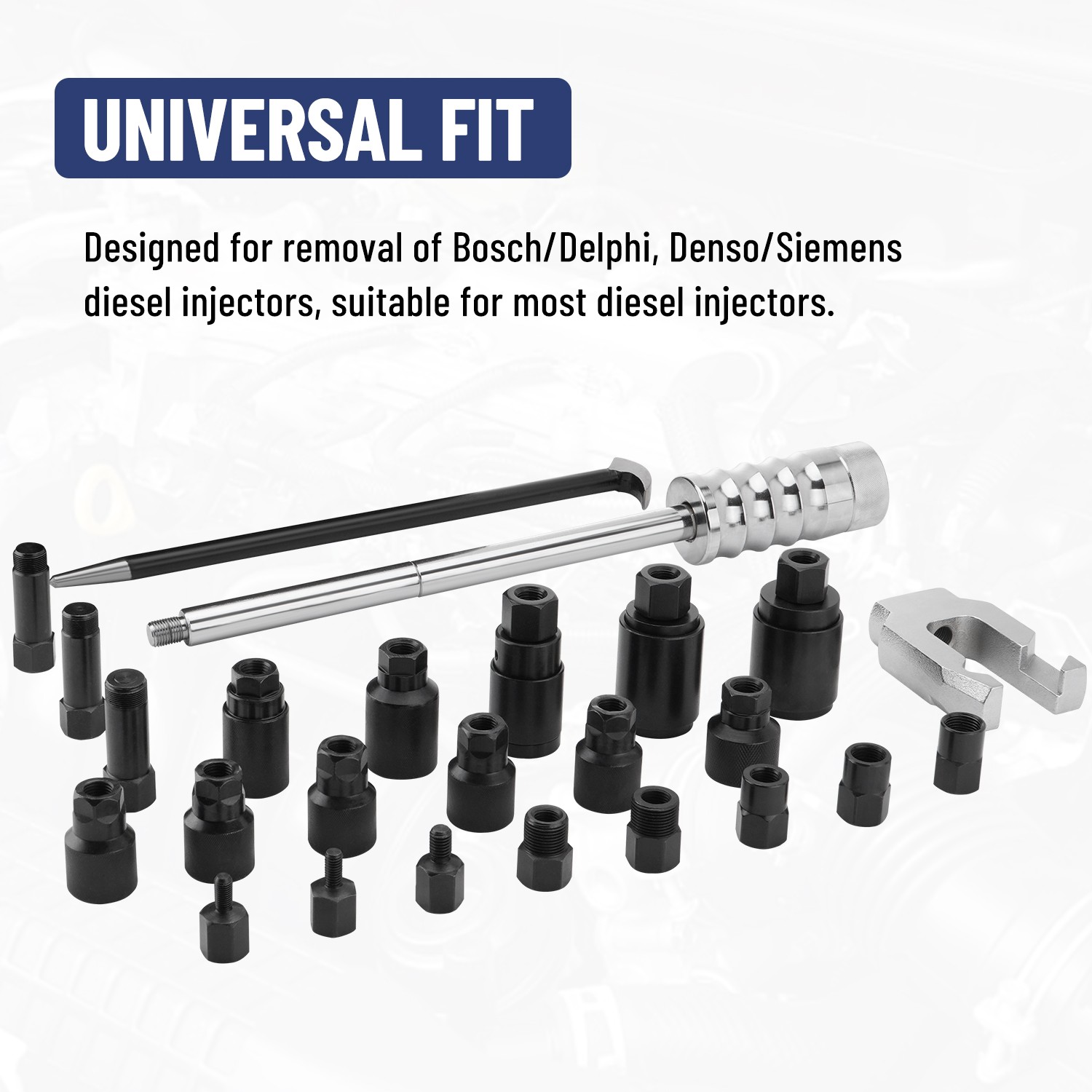 XC8787 Universal Diesel Injector Slide Hammer Puller Extractor Removal Tool Set
