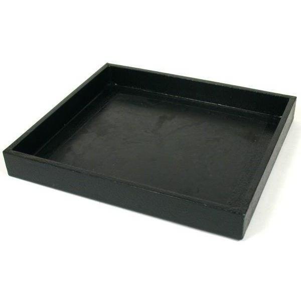 3 Black Faux Leather Gem Jar Display Trays