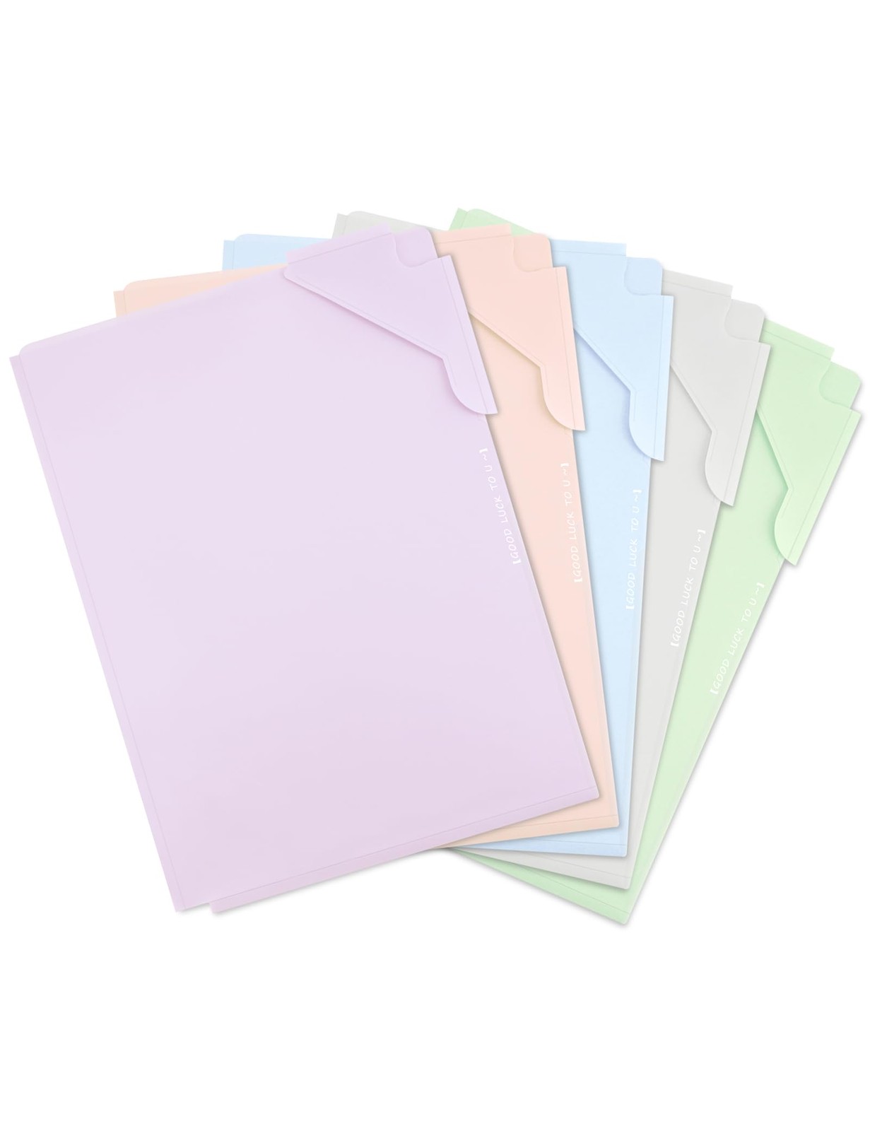 5 PCS Morandi Colors Transparent Plastic Project Pockets Sleeves Folders