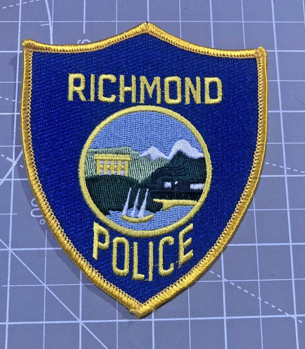 RICHMOND CALIFORNIA Police Shoulder Patch OLD STEAM RAILROAD TRAIN SAILBOAT