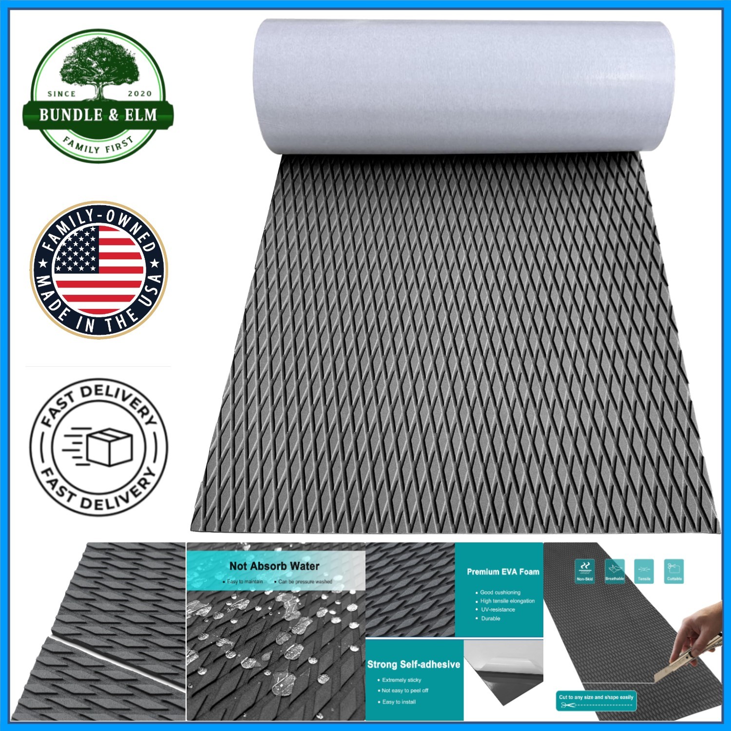 Durable Non-Slip Boat Flooring with Self-Adhesive Backing for Easy Install