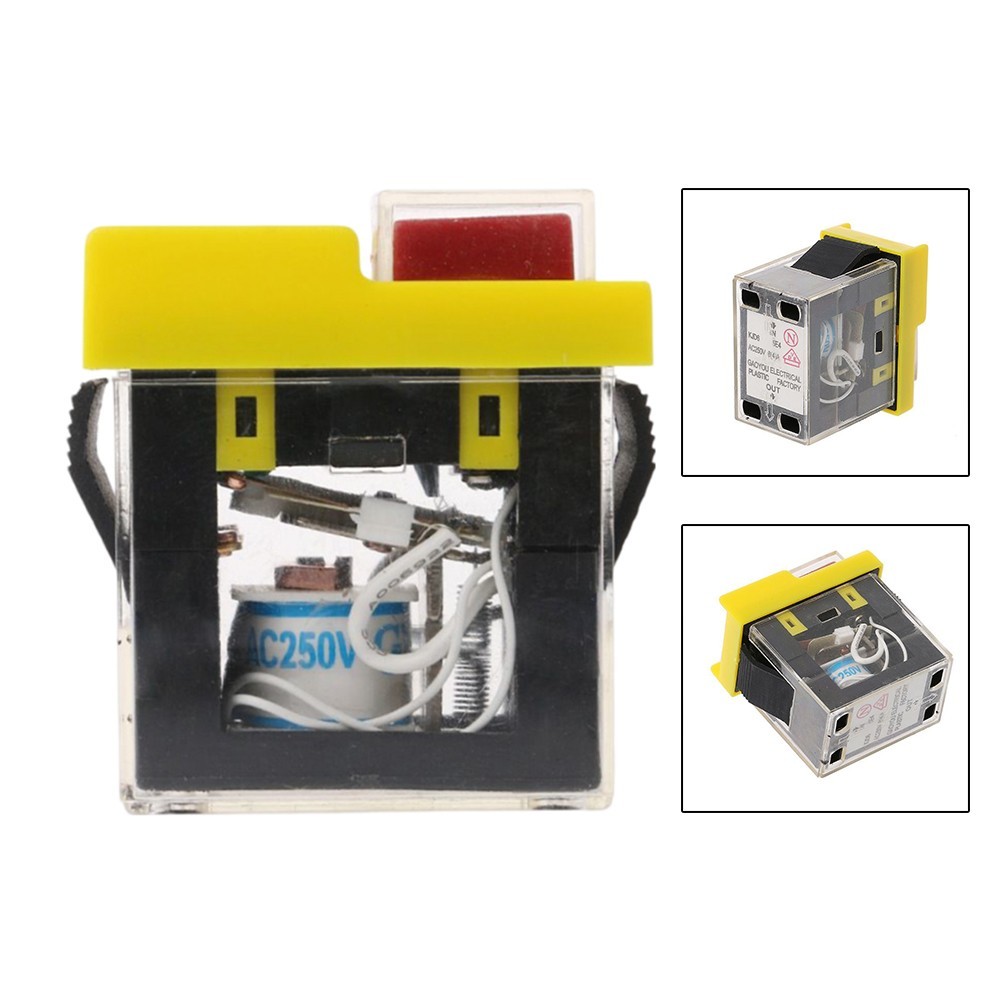 User friendly start button switch with power off and undervoltage protection