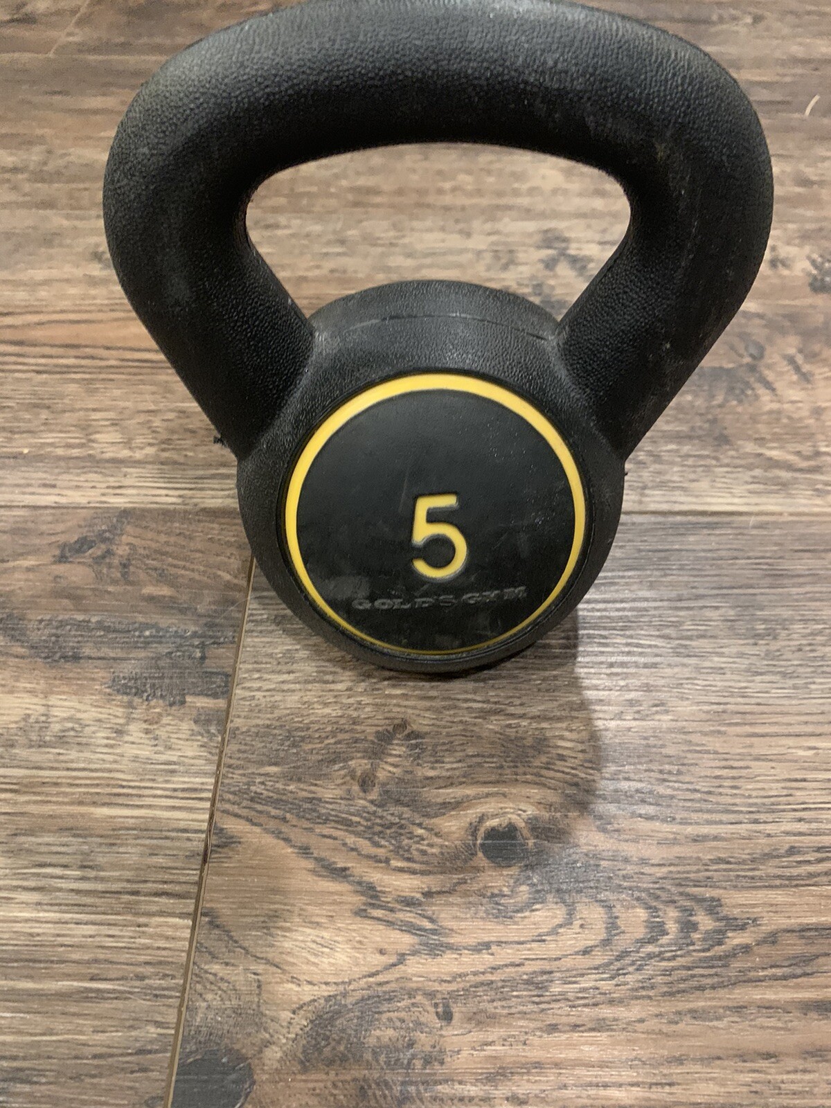 5 lb Kettlebell Gold's Gym Black Yellow Plastic