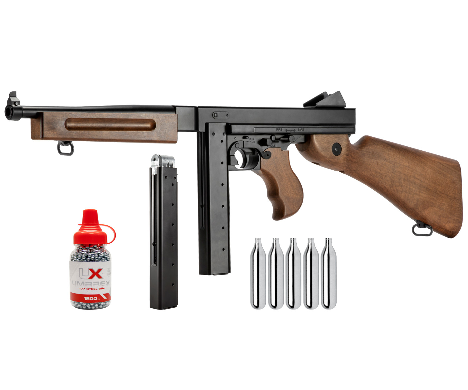 Umarex Legends M1A1 .177 Cal Blowback Air Rifle with CO2 Tanks and BBs and Mag