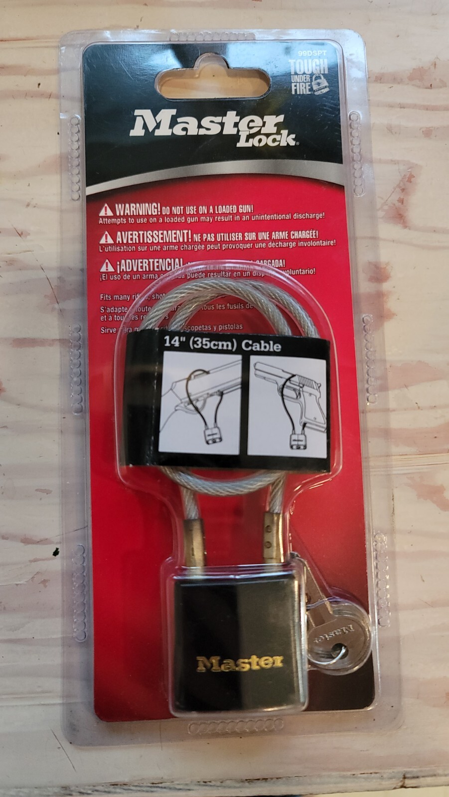 Master Lock 99DSPT Cable Gun Safety Lock w/ Keys new in box (NIB) Free Shipping