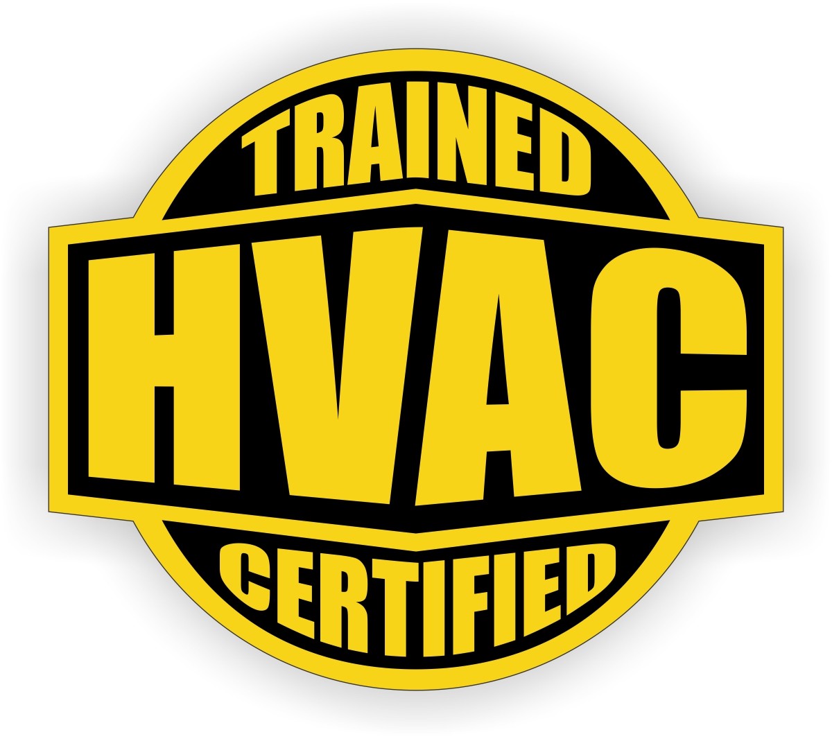 HVAC Trained Certified Hard Hat Sticker - Helmet Decal Plumbing A/C Heating Air