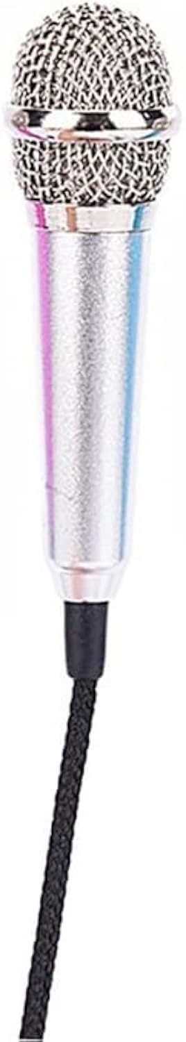 Mini Portable Vocal Instrument Microphone Mobile Phone Laptop 3.5mm Silver