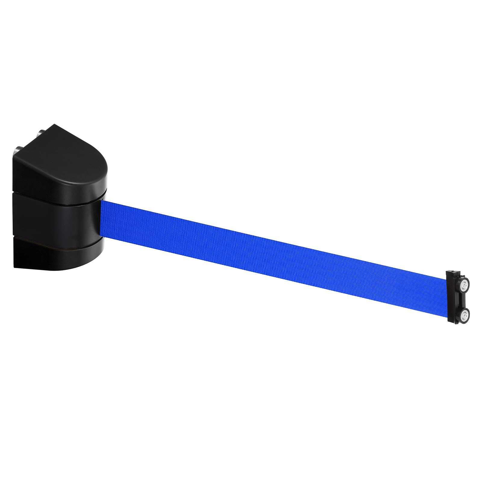 16.4Ft Magnetic Retractable Belt Barrier, Blue Belt, Black Case
