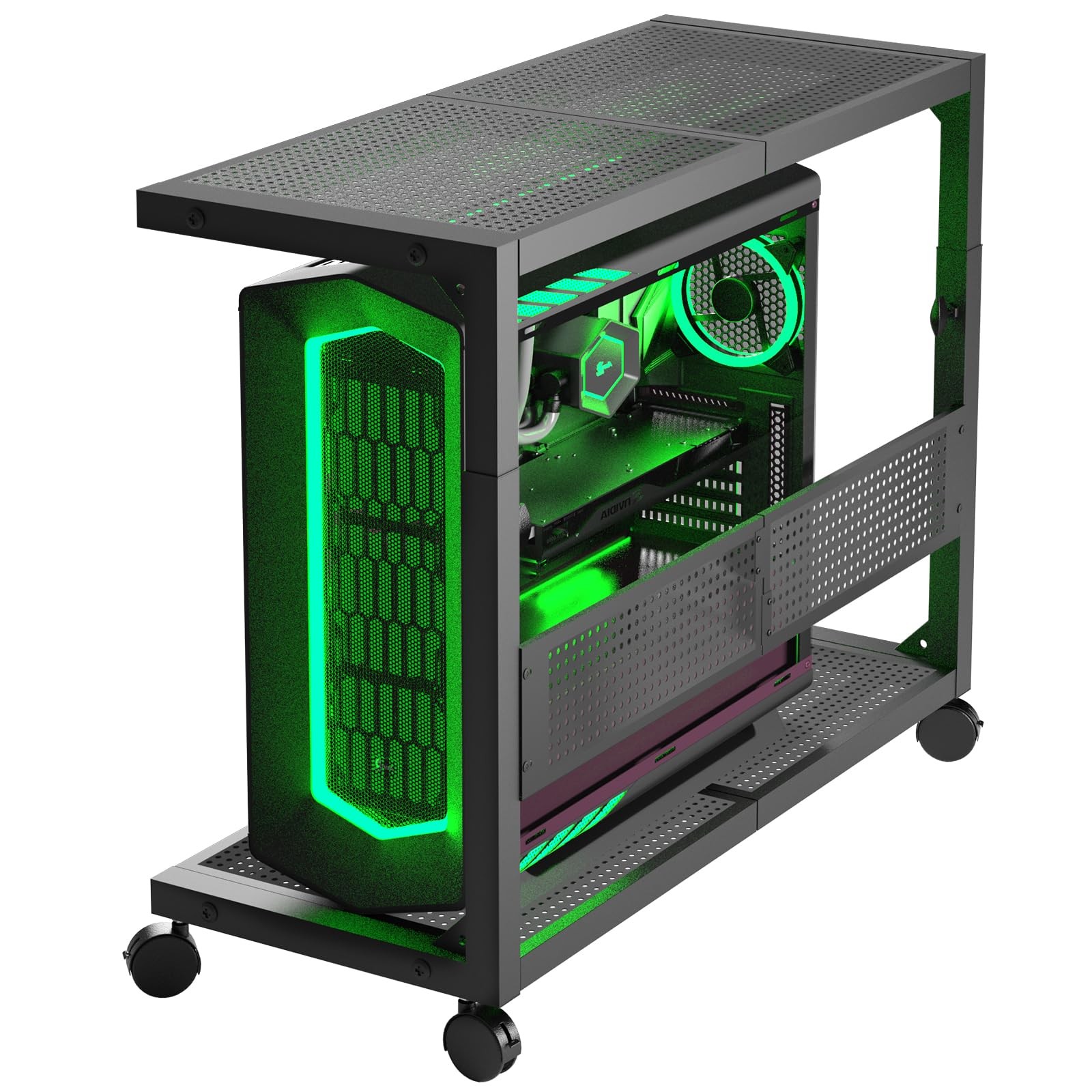 Computer Tower Stand 2-Tier Printer Rack