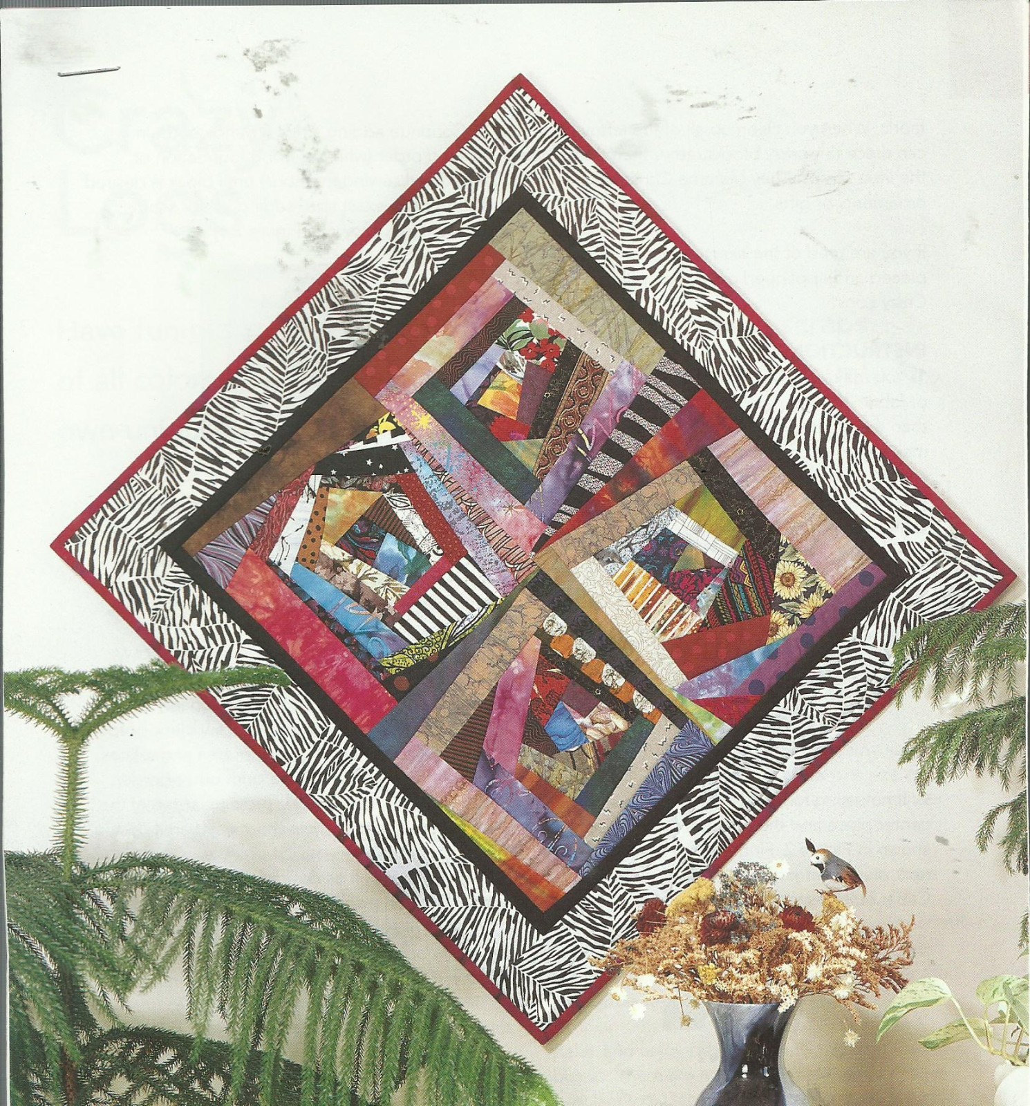 E0795  CRAZY LOGS WALLHANGING QUILT PATTERN/INSTRUCTIONS