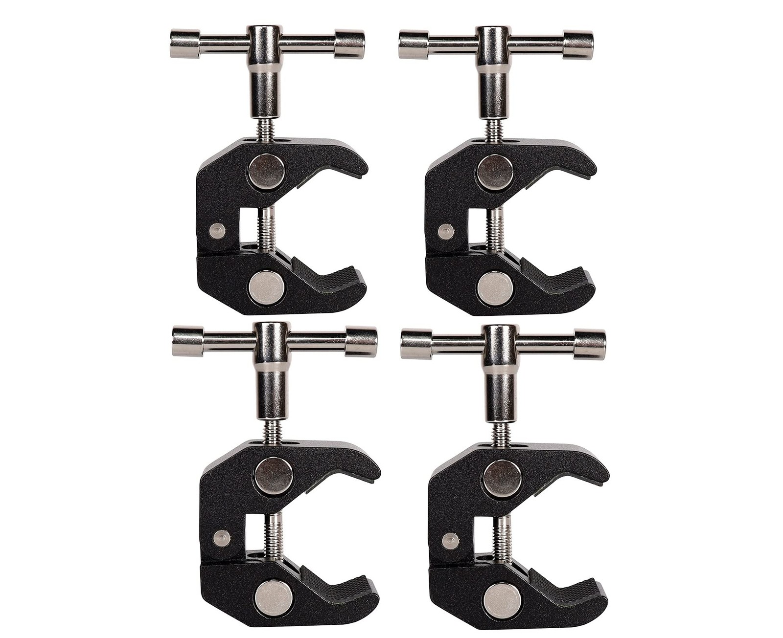 QYXINC 4Pack Super Clamp with 1/4 and 3/8 Thread for Photography,Camera Black