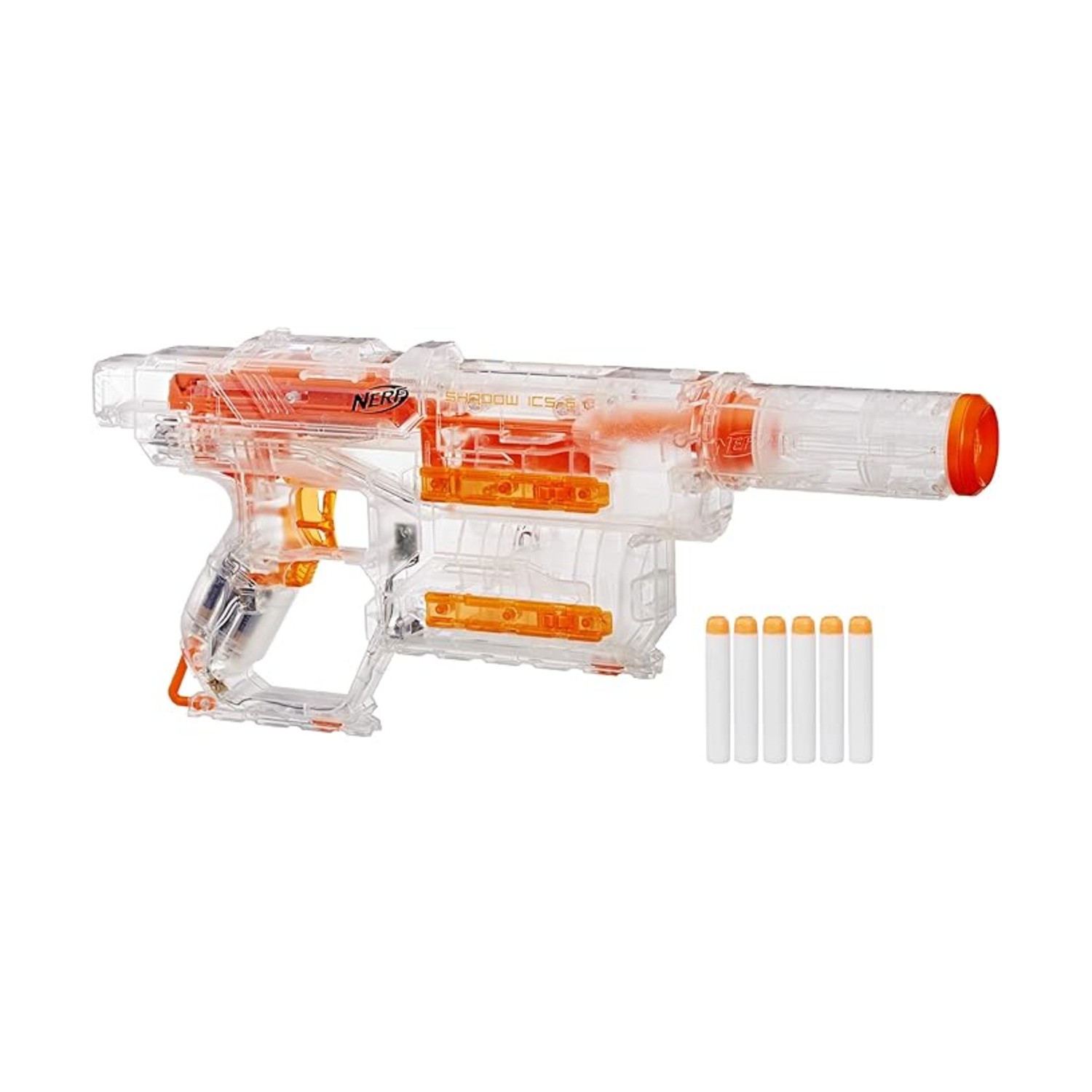 Hasbro Nerf N-Strike Shadow ICS-6 (Clear) Fair/NM