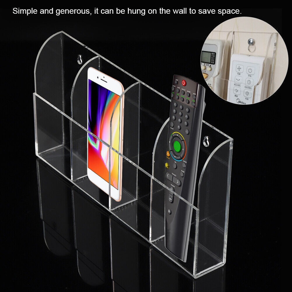 Acrylic Air Conditioner Remote Control Holder Case Storage Box Wall Mount