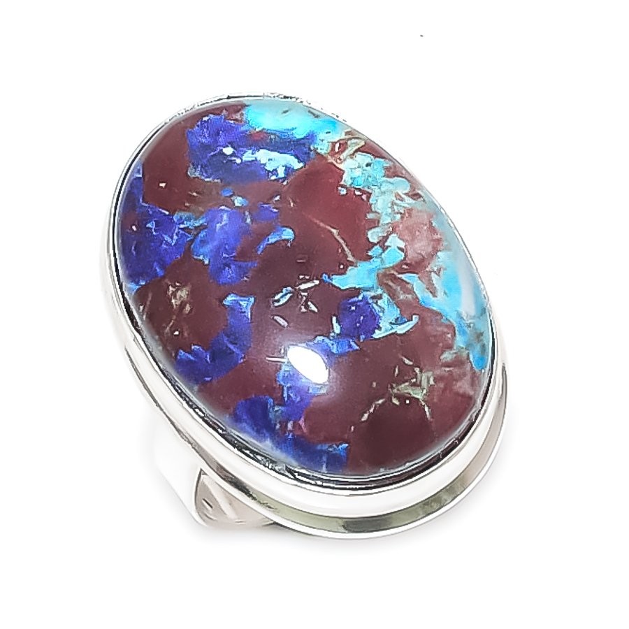 Natural Blue Triplet Opal 925 Sterling Silver Jewelry Ring Size 9.5 Love Gift o9