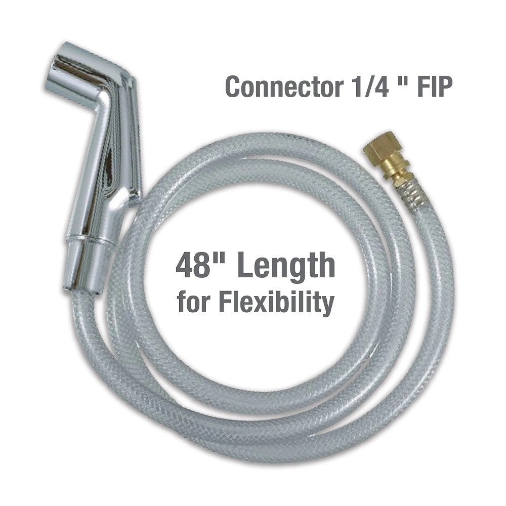Kitchen Sink Spray Hose and Head 48 Inch Chrome Faucet Replacement Pull Down