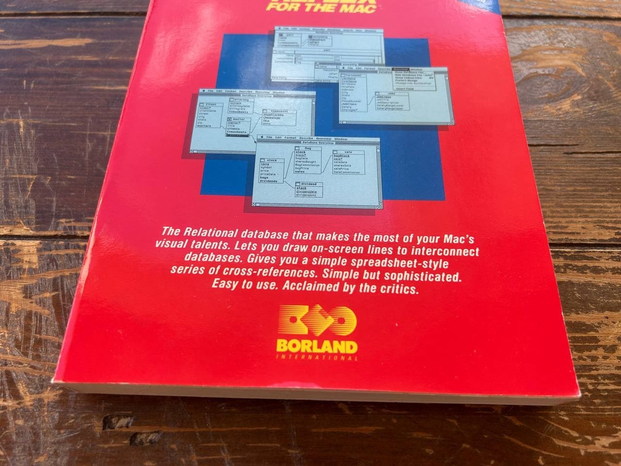 Borland Reflex for the Mac Version 1.0 User Manual Vintage 1986