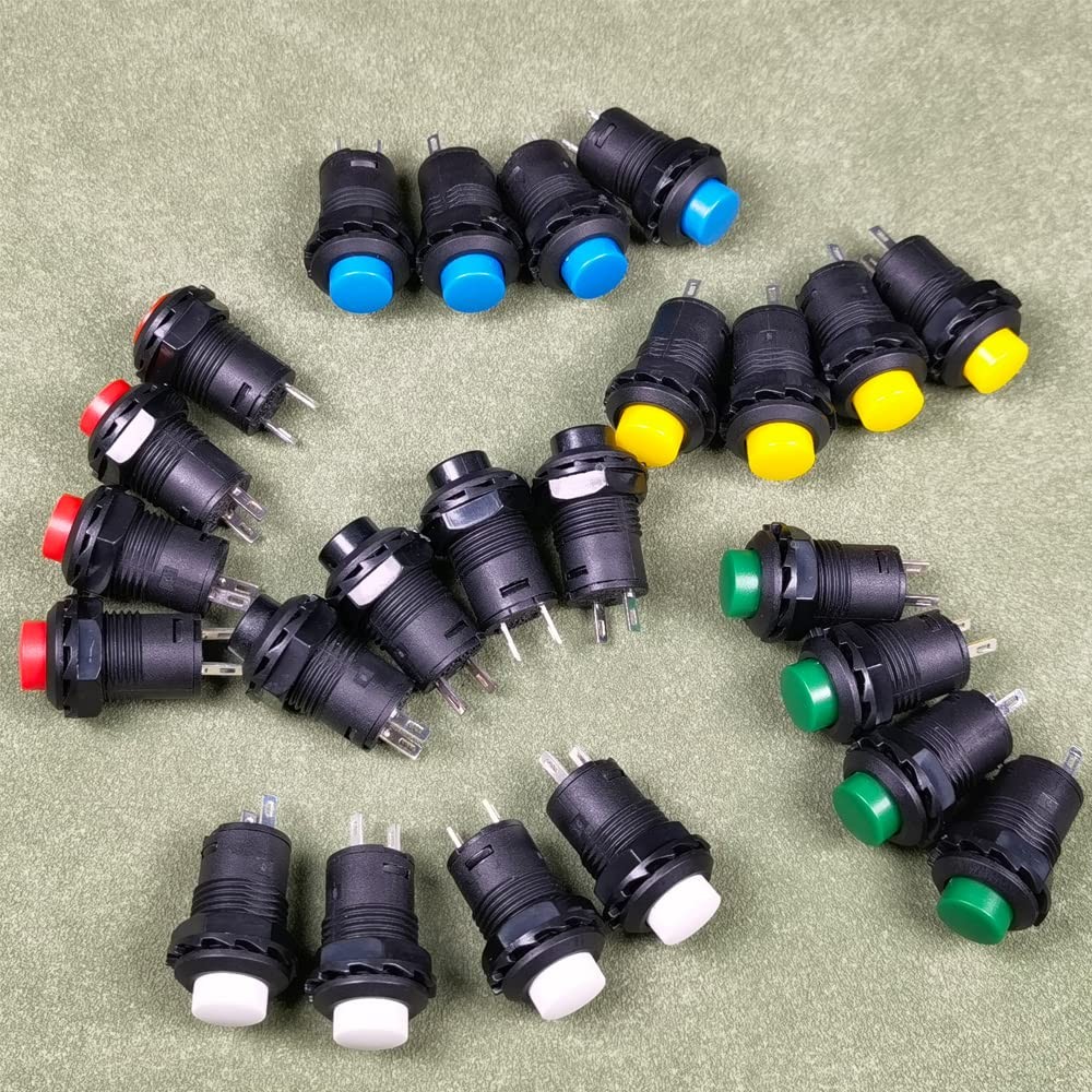 Gebildet 24pcs 12mm Latching Push Button Switch SPST ON/OFF AC