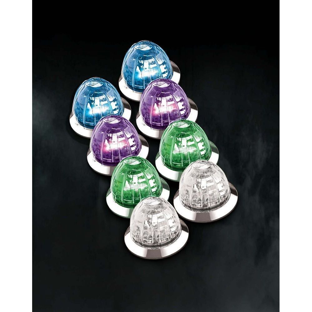 8 Pack Mini Watermelon Lights Clear Lens, Purple Diode, 3-Wire