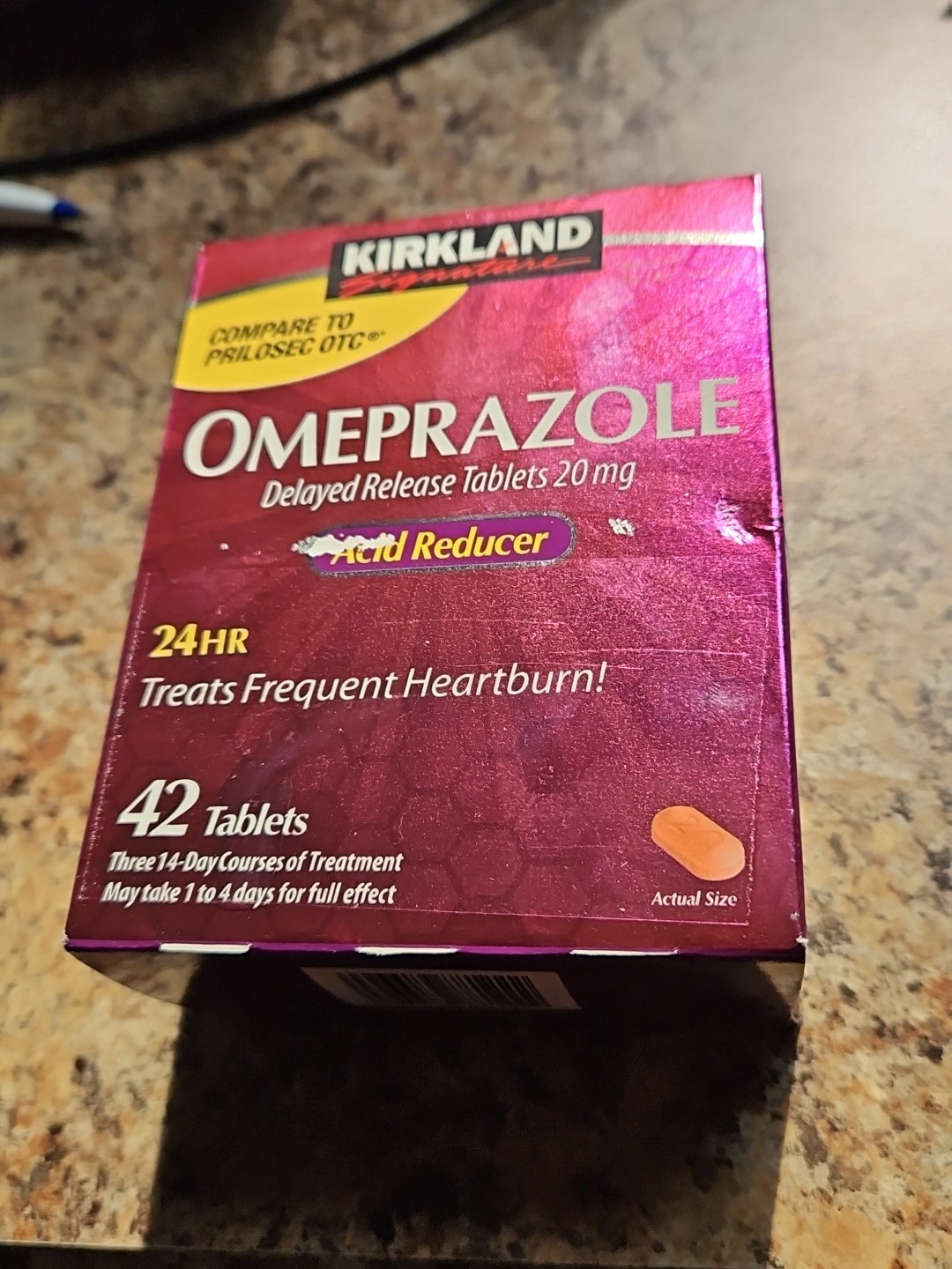 New Kirkland Signature Omeprazole 20 mg  42 Tablets Heartburn EXP 3/2027  ❤ 🔥