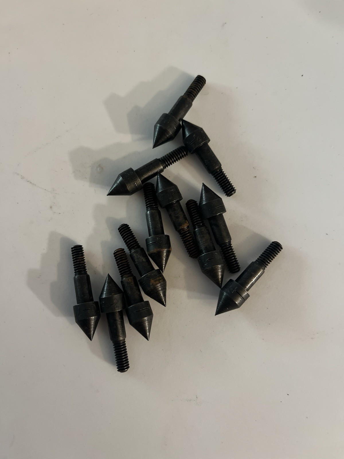 12 VINTAGE OLD STOCK 5/16” 75 GRAIN SCREW-IN ARROW TARGET PRACTICE BULLET POINTS