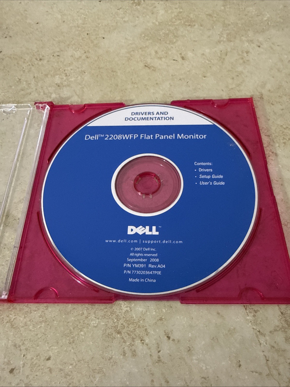 Dell SP2208WFP Flat Panel Monitor CD Drivers User Documentation Webcam Resource