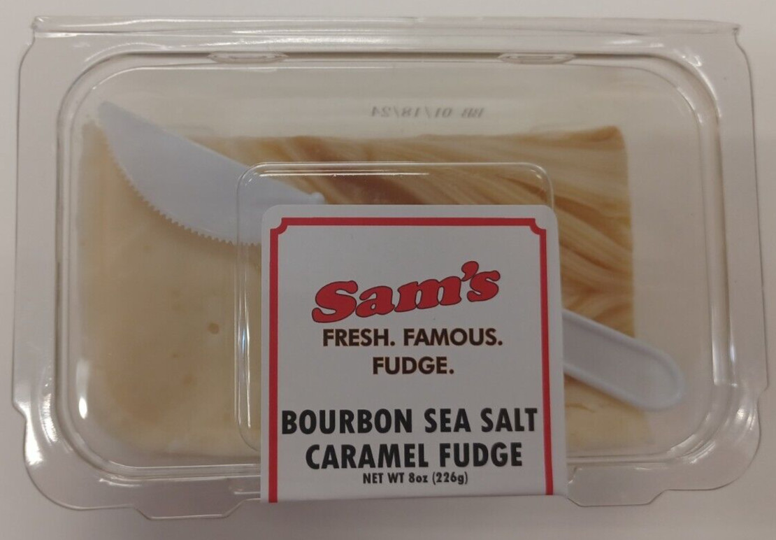Bourbon Sea Salt Carm Sams Fresh Famous Fudge (3) 8 oz Containers Free Shipping