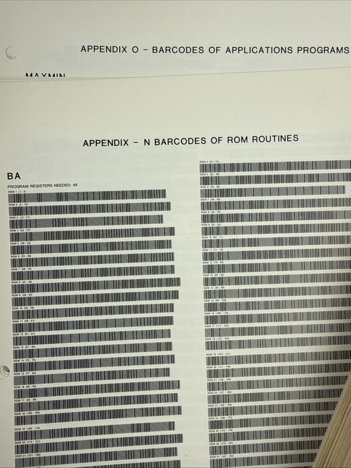 Vtg 1981 PPC ROM User Manual HP-41C HP-41CV Hex Decimal Byte Table Complete Set