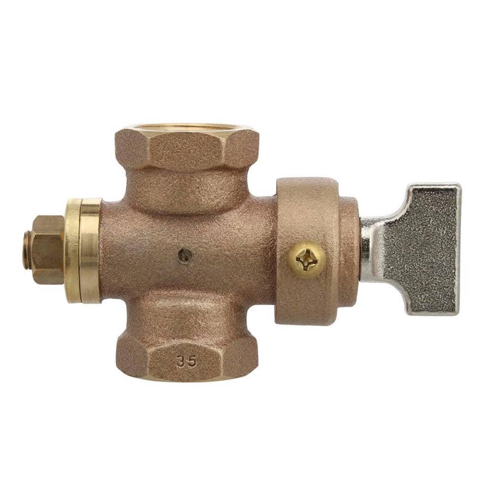 1 in. FIP x 1 in. Bronze Ground Key Stop and Waste Valve Shutoff Pipe Irrigation