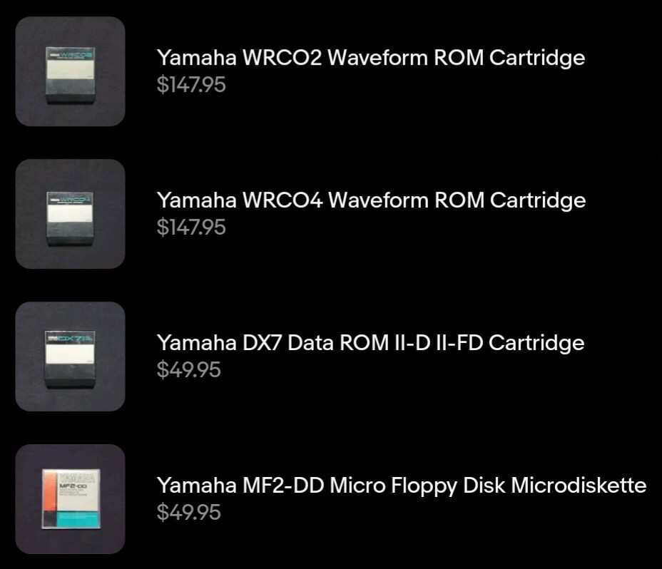 (Assorted) Yamaha Accessory Media ***AS IS, USED, NOT TESTED*** WRC02 WRC04 DX7