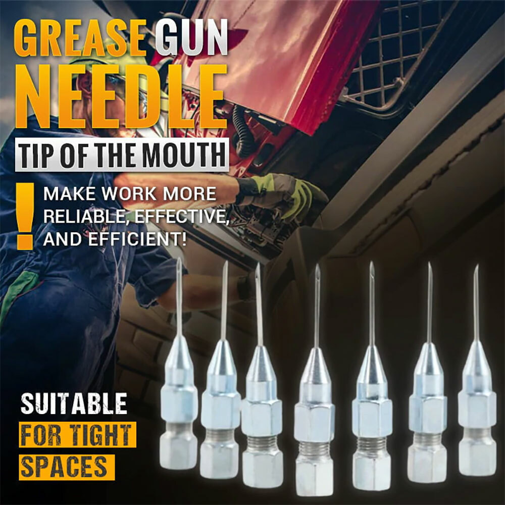 5PCS Needle Grease Gun Attachment Dispenser Nozzle Adaptor 8mm Diameter