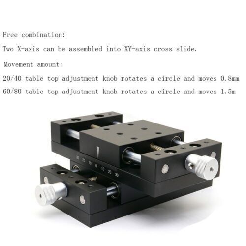 Manual Linear Stage Translation Displacement Platform 80x60mm 80A-DB60 X-Axis