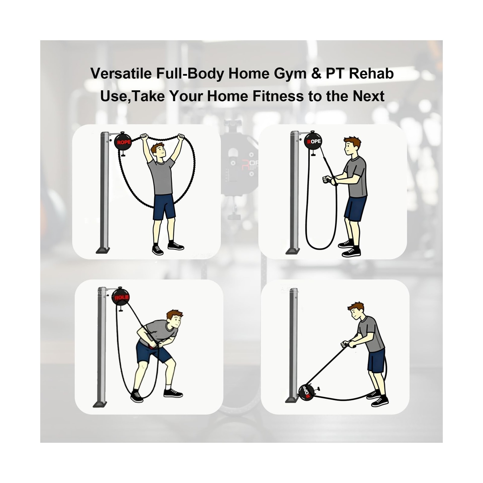 Endless Rope Trainer,Portable Cable Pulley System,Pulley Cable Machine System...